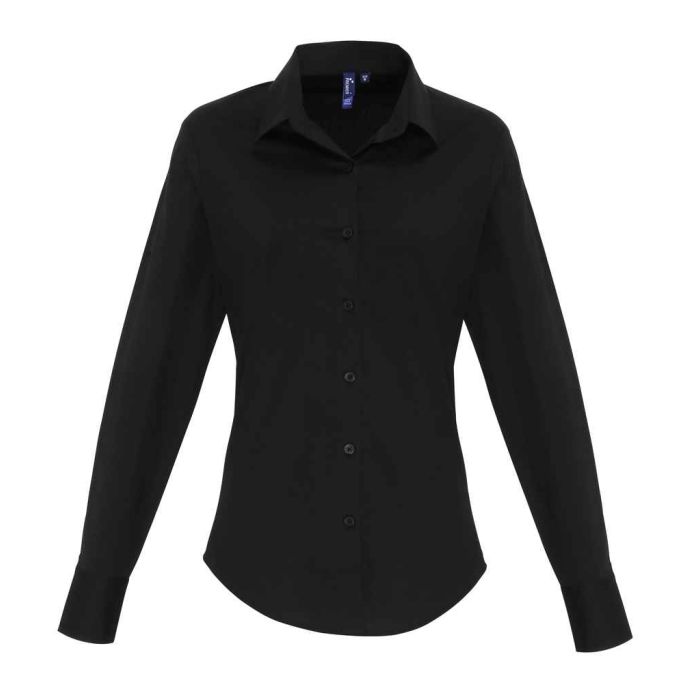 Premier Ladies Long Sleeve Stretch Fit Poplin Shirt main product photo