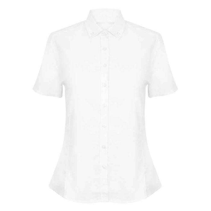 Henbury Ladies Modern Short Sleeve Regular Fit Oxford Shirt