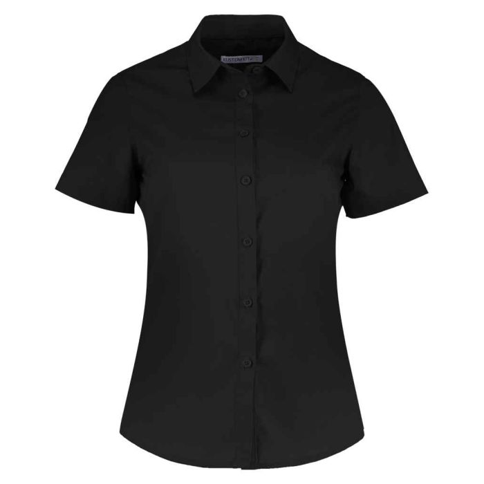 Kustom Kit Ladies Short Sleeve Tailored Poplin Shirt