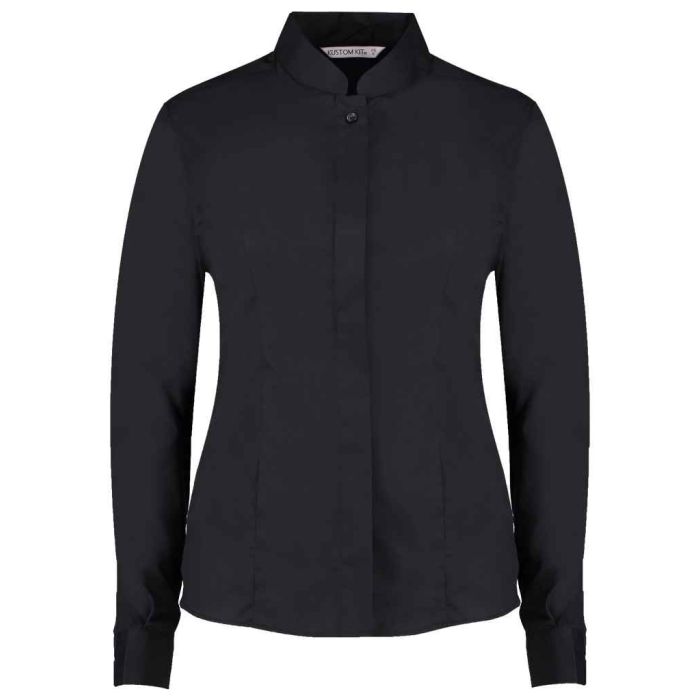 Kustom Kit Ladies Long Sleeve Tailored Mandarin Collar Shirt