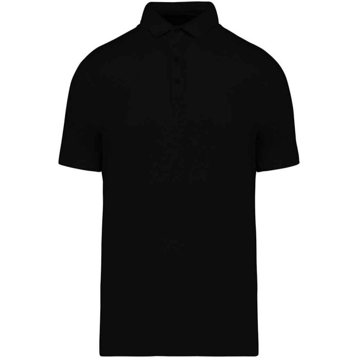 Native Spirit Waffle Jersey Polo Shirt - Black - S