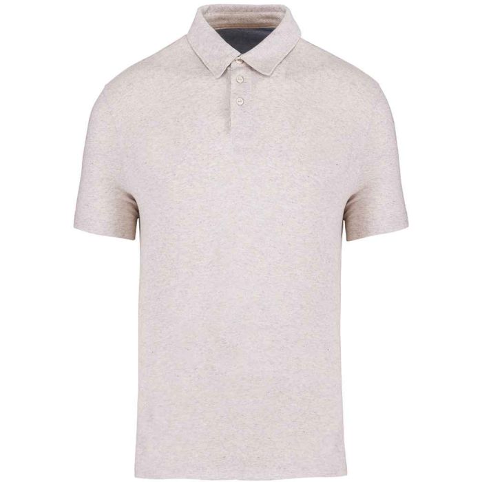 Native Spirit Recycled Polo Shirt - Recycled Cream Heather - XS