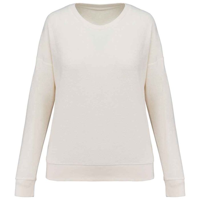 Native Spirit Ladies Terry Towel Sweatshirt - Ivory - XS