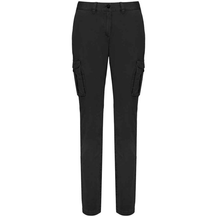 Native Spirit Ladies Washed Cargo Trousers - Washed Black - 34