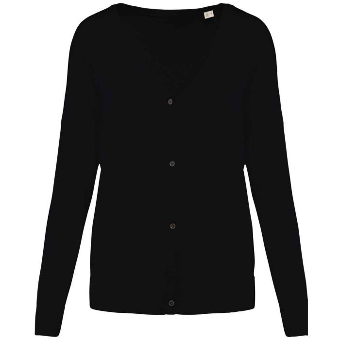 Native Spirit Ladies TENCEL™ V Neck Cardigan - Black - XS