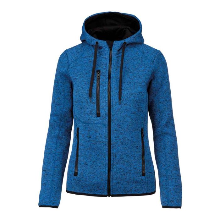 Proact Ladies Heather Hooded Jacket - Light Royal Blue Melange - S