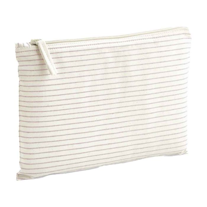 Westford Mill Striped Organic Cotton Accessory Pouch - Red Stripe - M