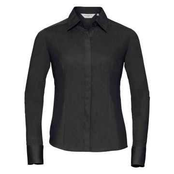 Russell Collection Ladies Long Sleeve Fitted Poplin Shirt