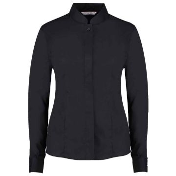 Kustom Kit Ladies Long Sleeve Tailored Mandarin Collar Shirt