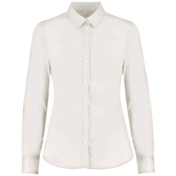 Kustom Kit Ladies Long Sleeve Tailored Stretch Oxford Shirt