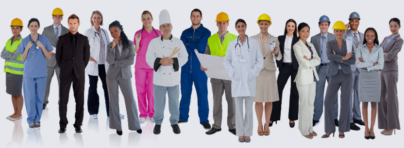 image of large group of people wearing workwear